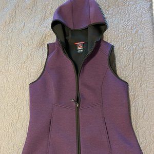 GERRY Purple Hooded Vest, Zip Front Size L